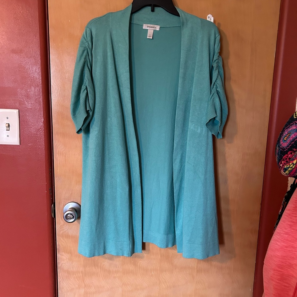 dressbarn Green Cardigan Sweater